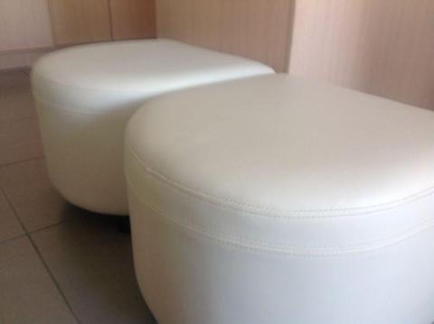 2 x White foot stools