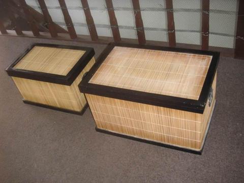 2 x Wicker Rattan Storage Trunks - COLLECTION DONCASTER