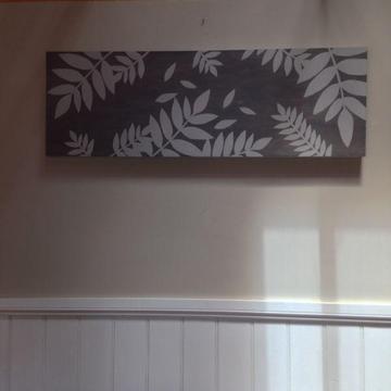 Designer Timber box canvas leaf print
