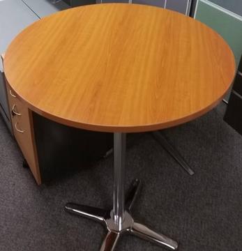 Bar table with woodgrain melaine top