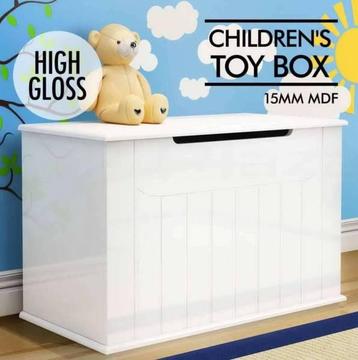 High Gloss Toy Box Chest Storage Drawer Bench Children New