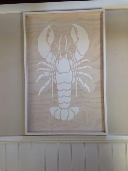 Wall art - timber canvas Summer lobster