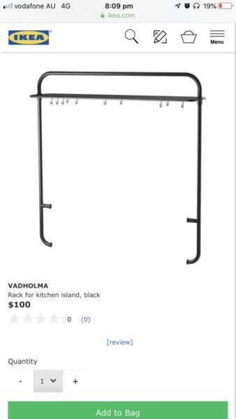 Rack for Ikea Vadholma Kitchen Island