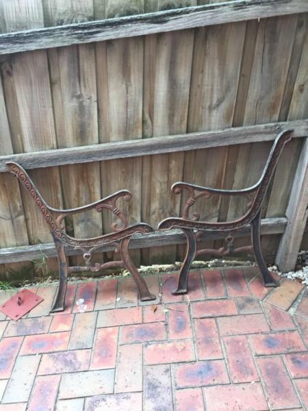 Cast iron vintage garden bench seat ends