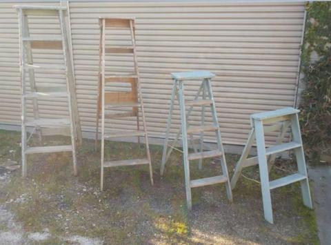 3 used ladders perfect for ornamental use
