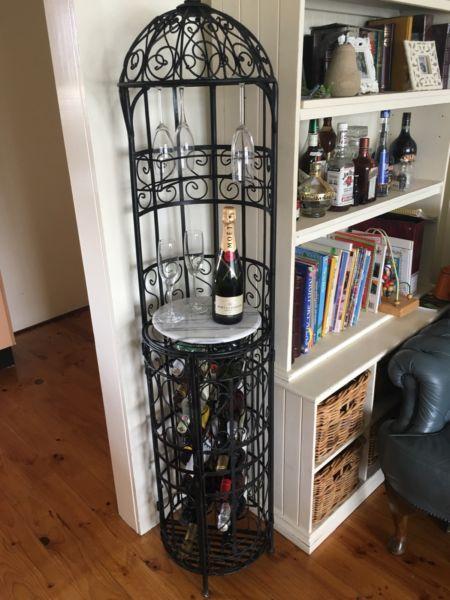 Wrought iron mini bar/wine rack