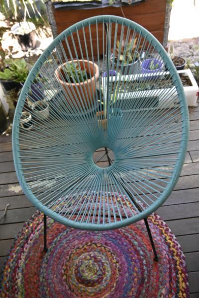 Blue Wicker Avocado Chair