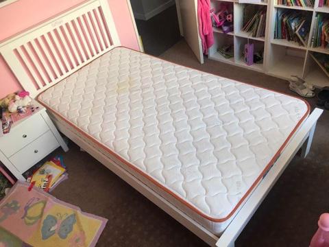 King single bed - White (includes mattress)