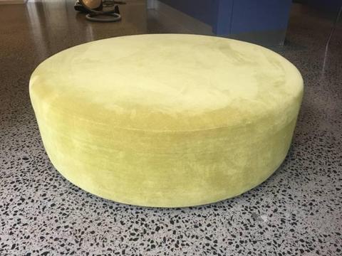 Large, round, lime green ottoman - EC