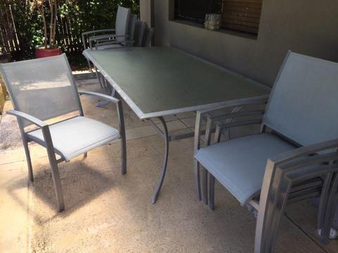 8 Seater Outdoor Table and Chairs Setting