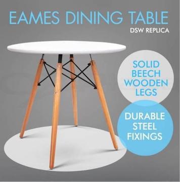 Eames DSW Eiffel Dining Table Kitchen Café Coffee Wooden White