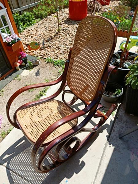 Rocking chair wooden brown vintage