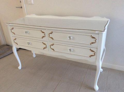 French provincial hall table/drawers large