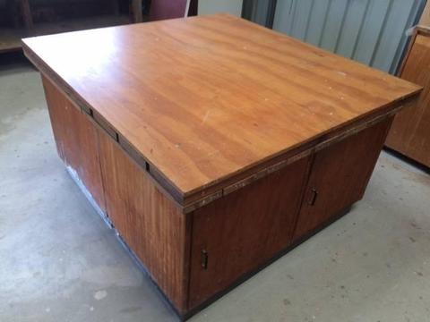 Workbench with four cupboards. $100. Solid wood