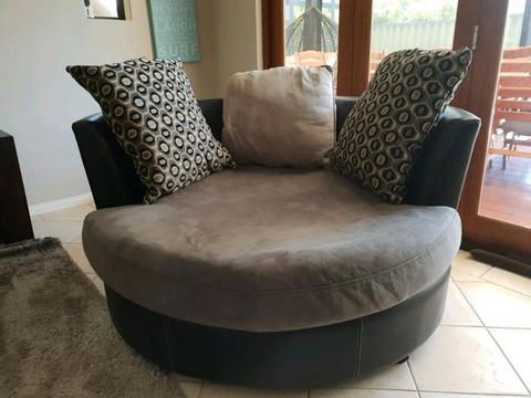 Leather Microfiber round couch