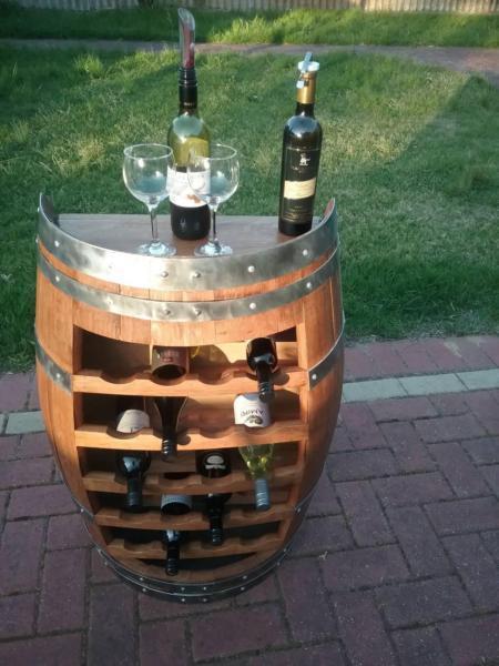 Wine barrel wine rack