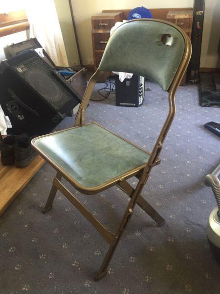 Vintage folding steel chair
