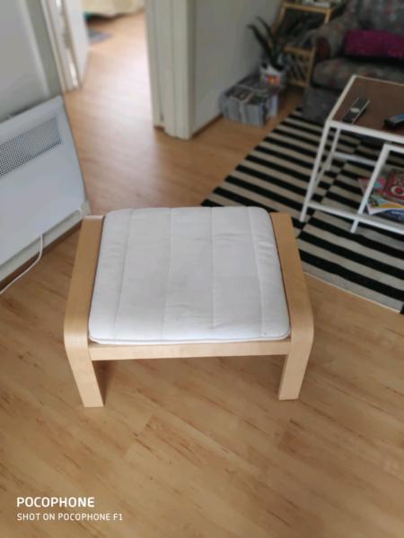 Ikea POANG footstool and detachable cushion