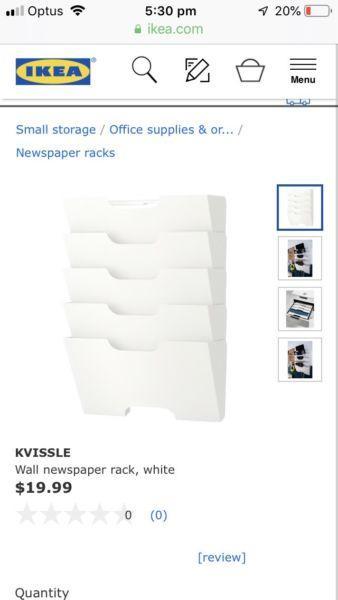 Ikea KVISSLE wall paper rack