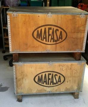 Large Wooden Box Packing case Chest from Mafasa Metals Spain