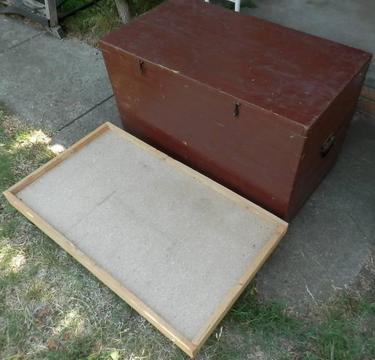 Wooden Trunk With Trolley. $70