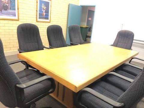 Boardroom table and chairs in excellent condition