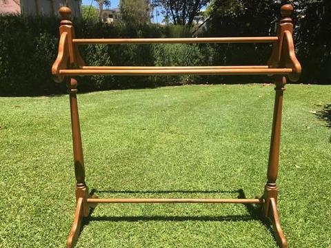 Wooden antique freestanding towel rail