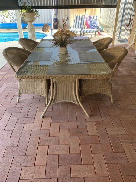 Wicker table and chairs