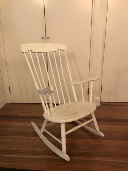 Vintage White Rocking Chair