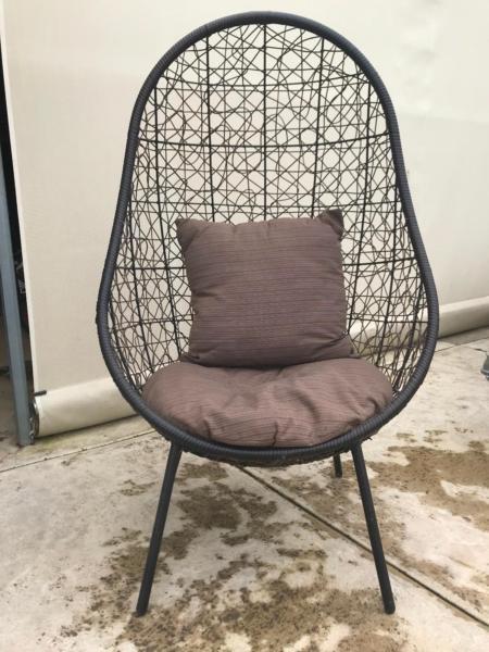 2x outdoor resin wicker egg chairs