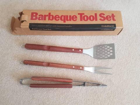 3-piece Crate and Barrel barbecue tool set