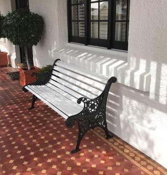 Cast Iron and Timber Bench Seat - Fully Restored