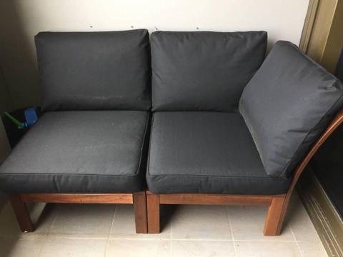 Ikea 'Applaro' outdoor 2 seater with 'Kungso' cushions