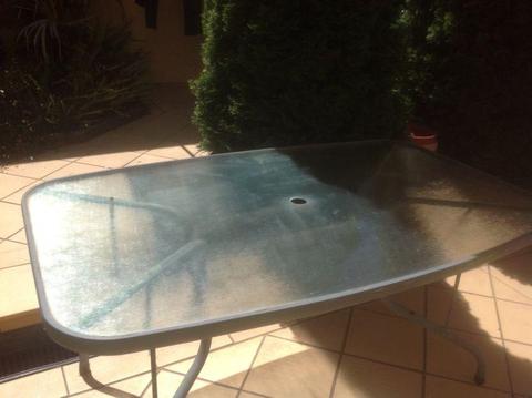 Glass outdoor table (no chairs)