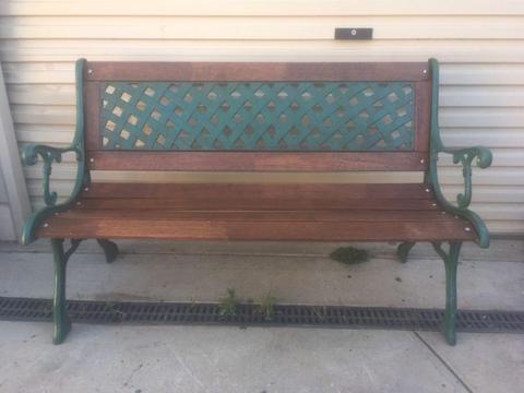 Timber and rought iron bench / seat