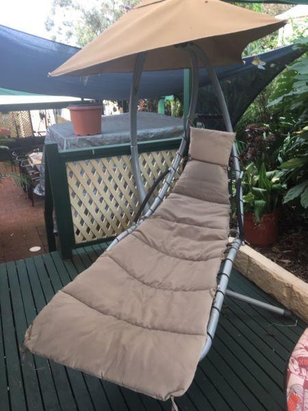 Single Outdoor Hanging Chair with Canopy