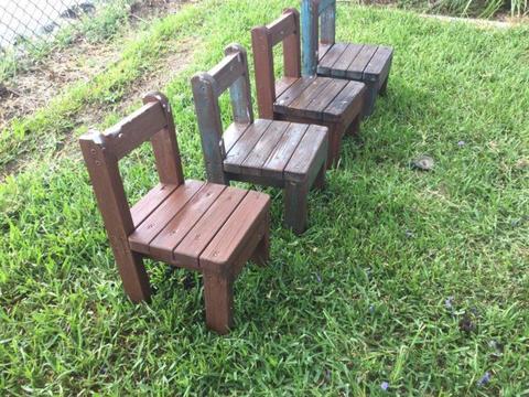 Solid timber kids chairs