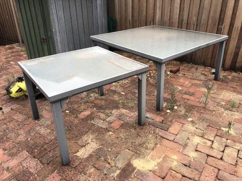 Outdoor Tables (2) glass top