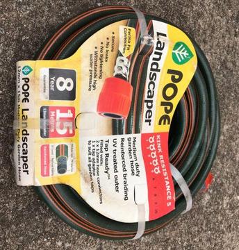 15 mtr Pope garden hose 8 yrs guarantee $15