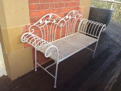 Outdoor wrought iron seat