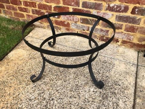 Wrought iron coffee table frame only D 65cm H 35cm