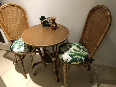 Vintage Cane & Rattan Chair Set. Will Sell Separately