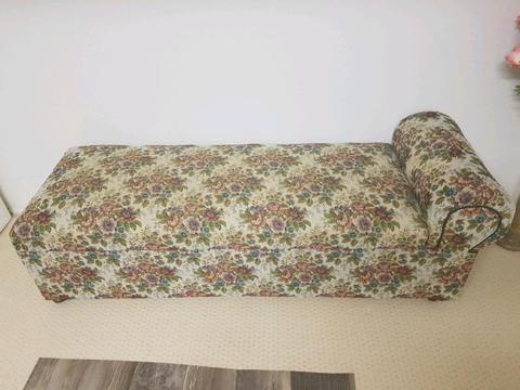 Floral chaise with storage