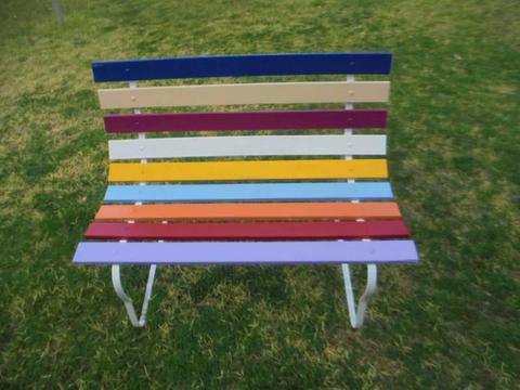 Rainbow Garden Bench Chair Outdoor Setting Very Good Condition