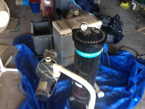 spa/pool pump filter and heater assy