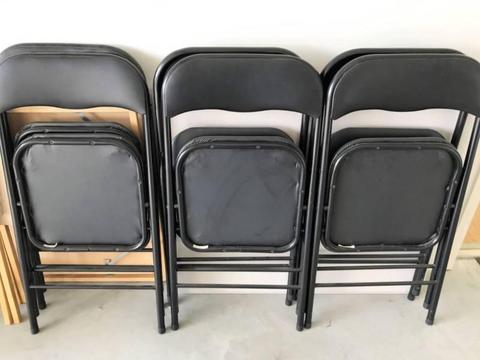 Padded Vinyl Black Folding Chairs All 6 for $15
