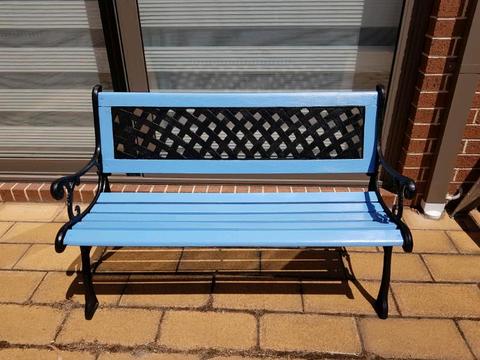 Blue garden bench