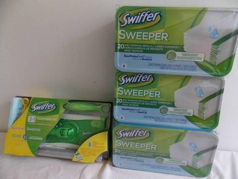 Brand New Swiffer 3 in 1 cleaning kit with 60 x wet refills