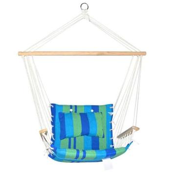 Hanging Hammock Swing Chair W/ Timber Armrest Outdoors Camping