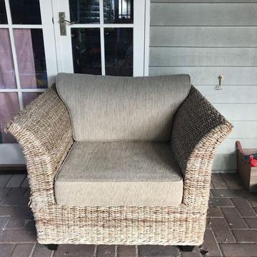 Large cane wicker chair